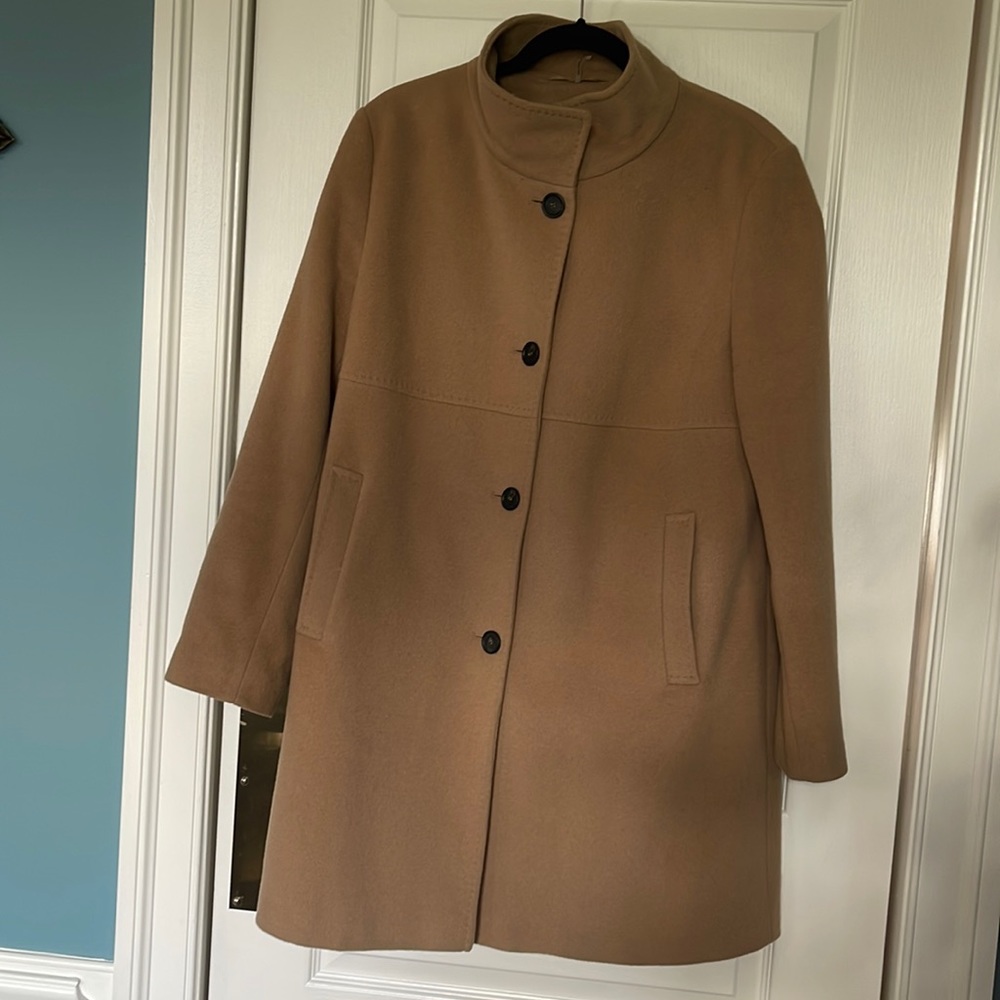 BASLER German quality camel mid length soft wool and angora coat size 42EU/12US